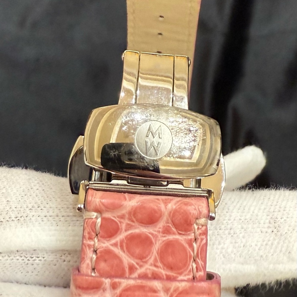 Authentic MICHELE Deco 18mm Watch Alligator Cuff Band in Pink. rare! - Picture 4 of 15